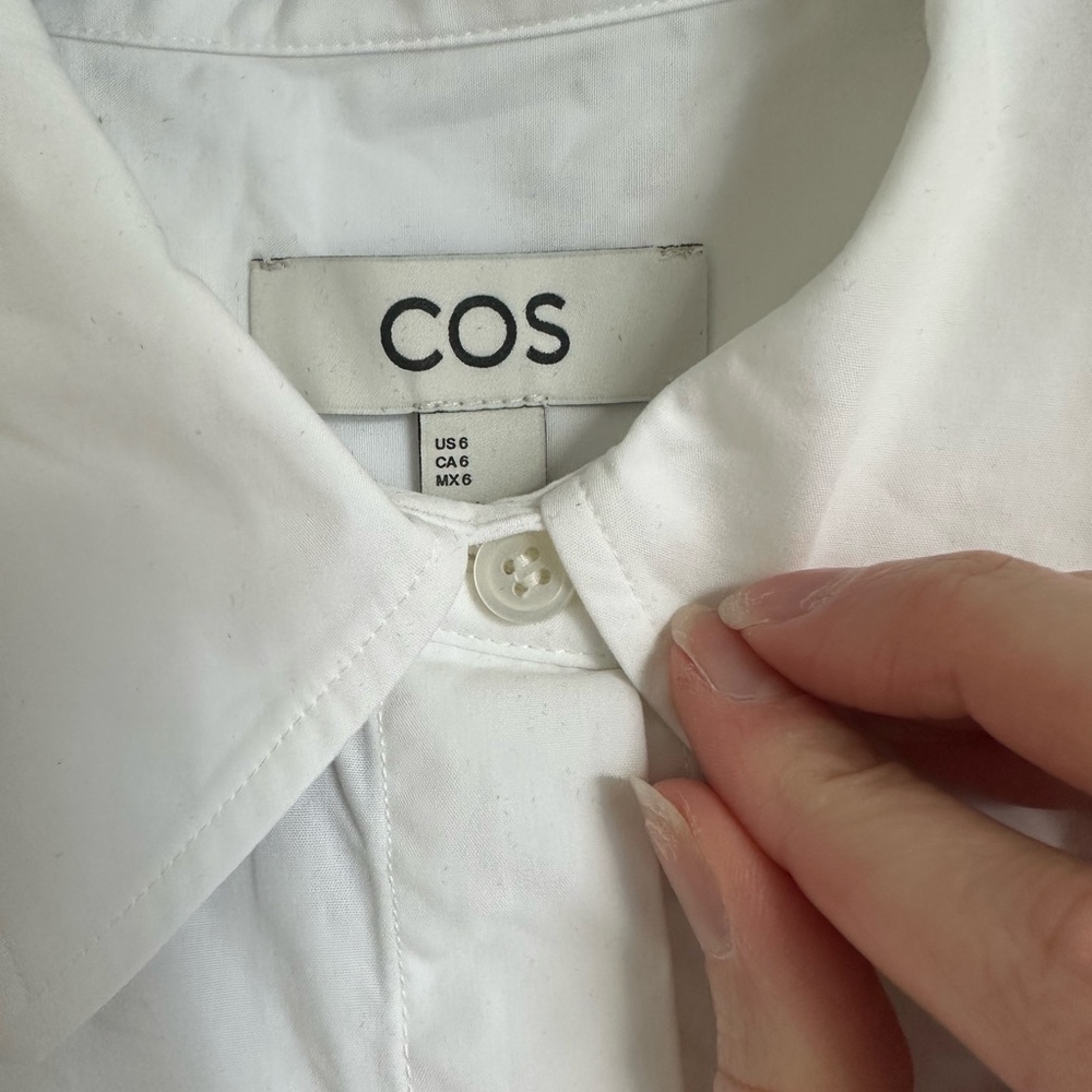 COS White Short Sleeve Shirt Dress - Picture 2 of 4